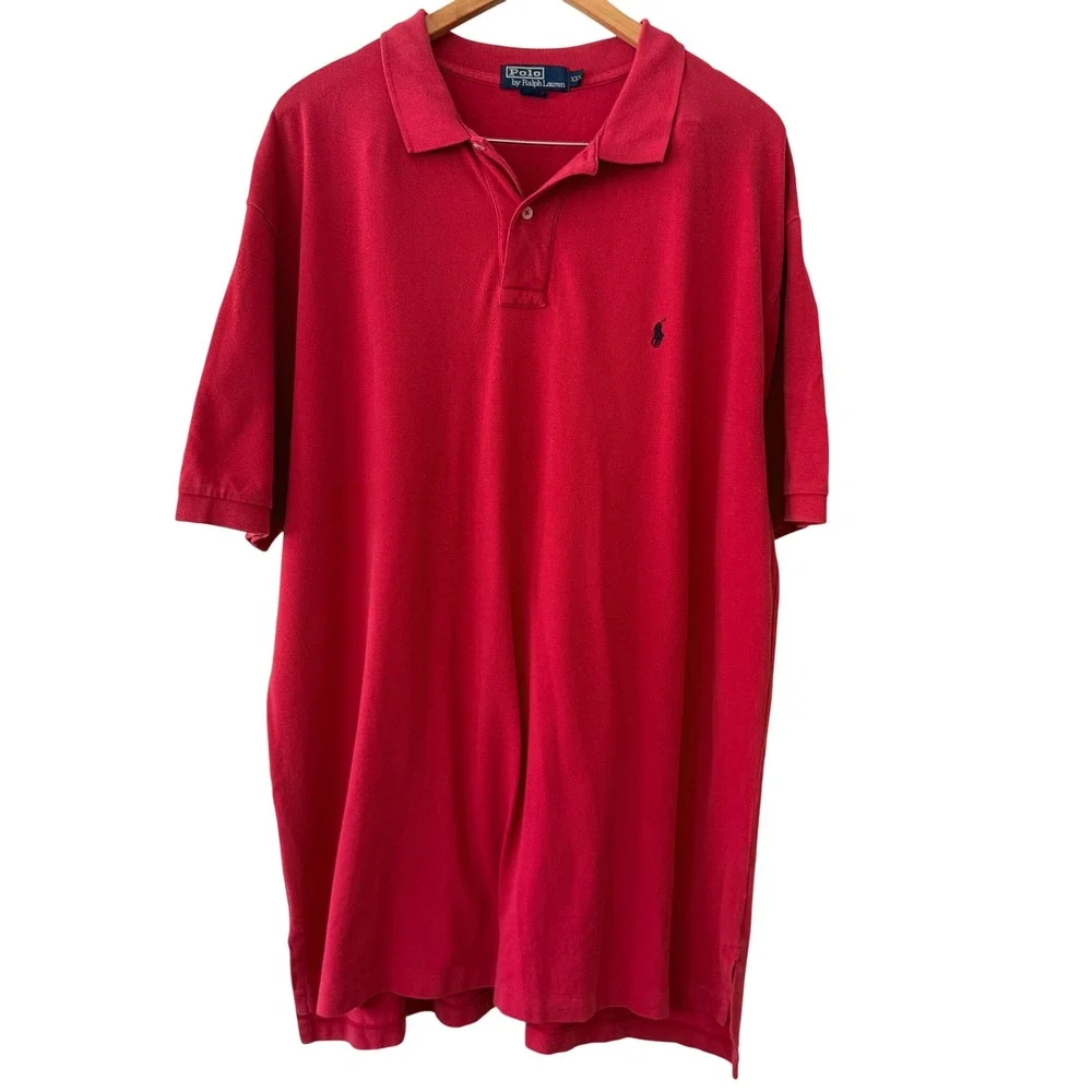 Polo Ralph Lauren Mens XXL Red Short Sleeve Pique Cotton Pony Logo Polo Shirt